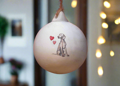 Weimaraner Ceramic Round Bauble